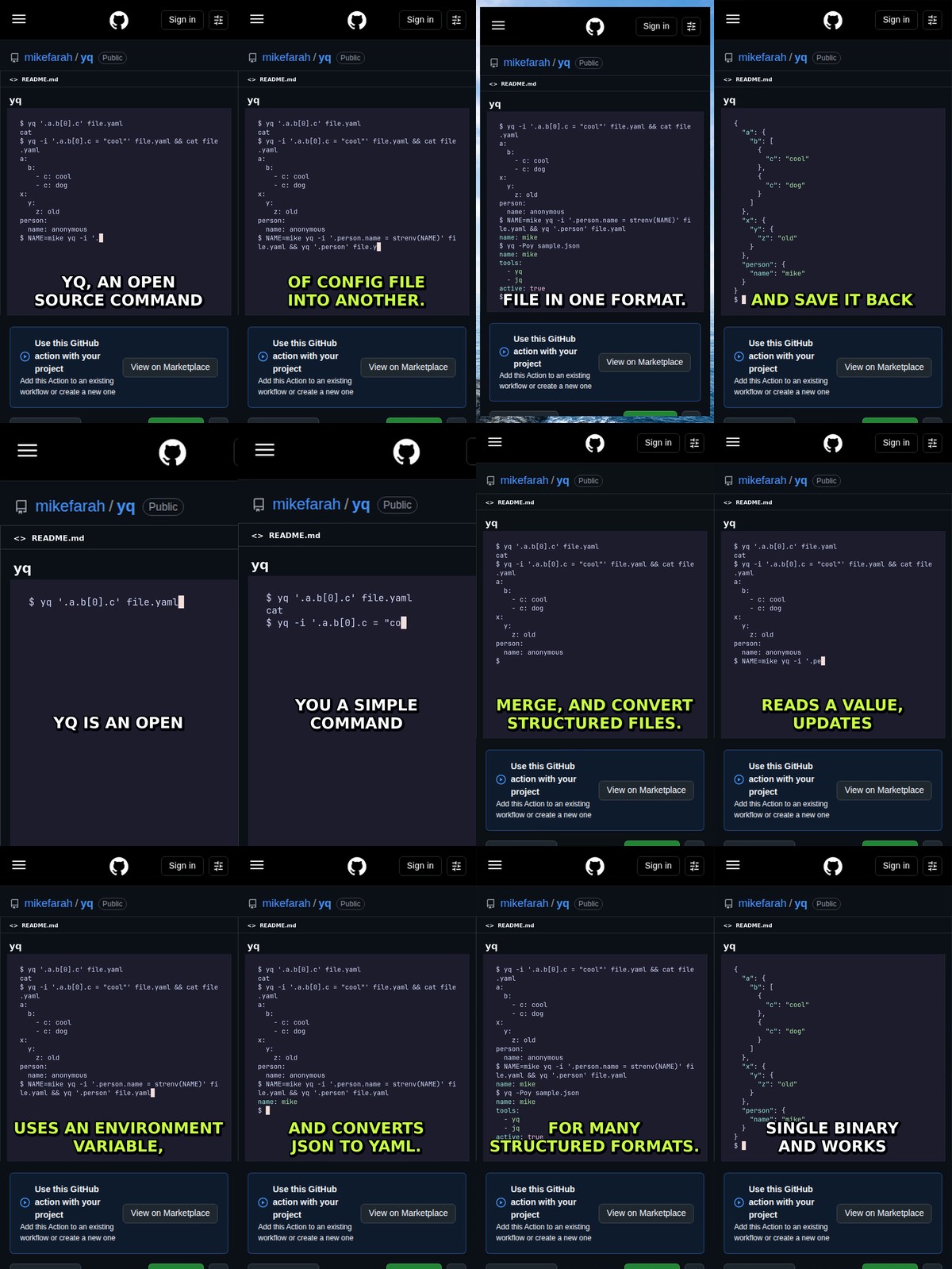yq: Convert YAML, JSON, XML, CSV, TOML, HCL
