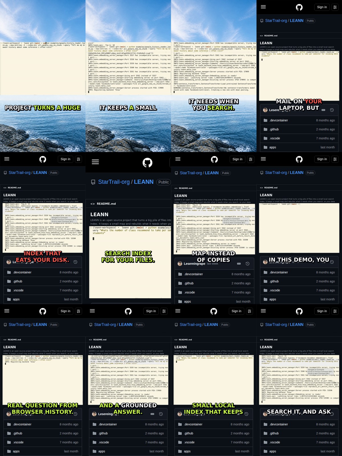 LEANN: Local Search With 97% Less Storage